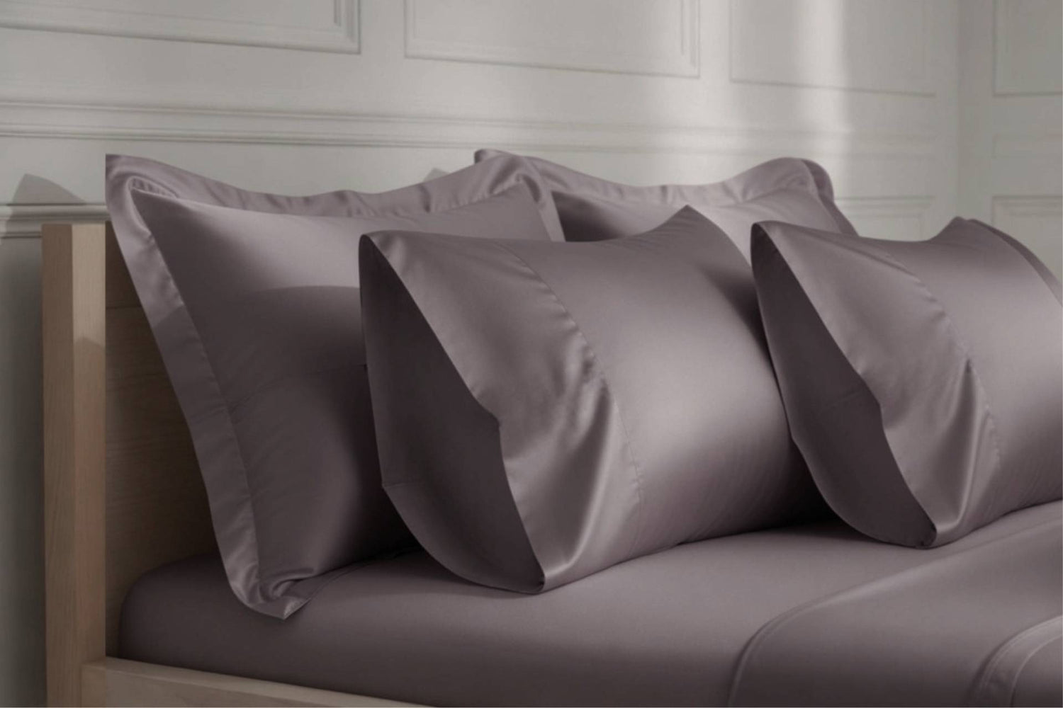 Hemmed Pillowcases in a plum