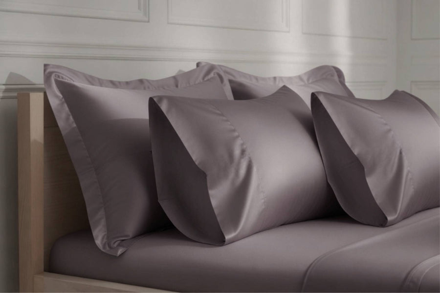 Hemmed Pillowcases in a plum