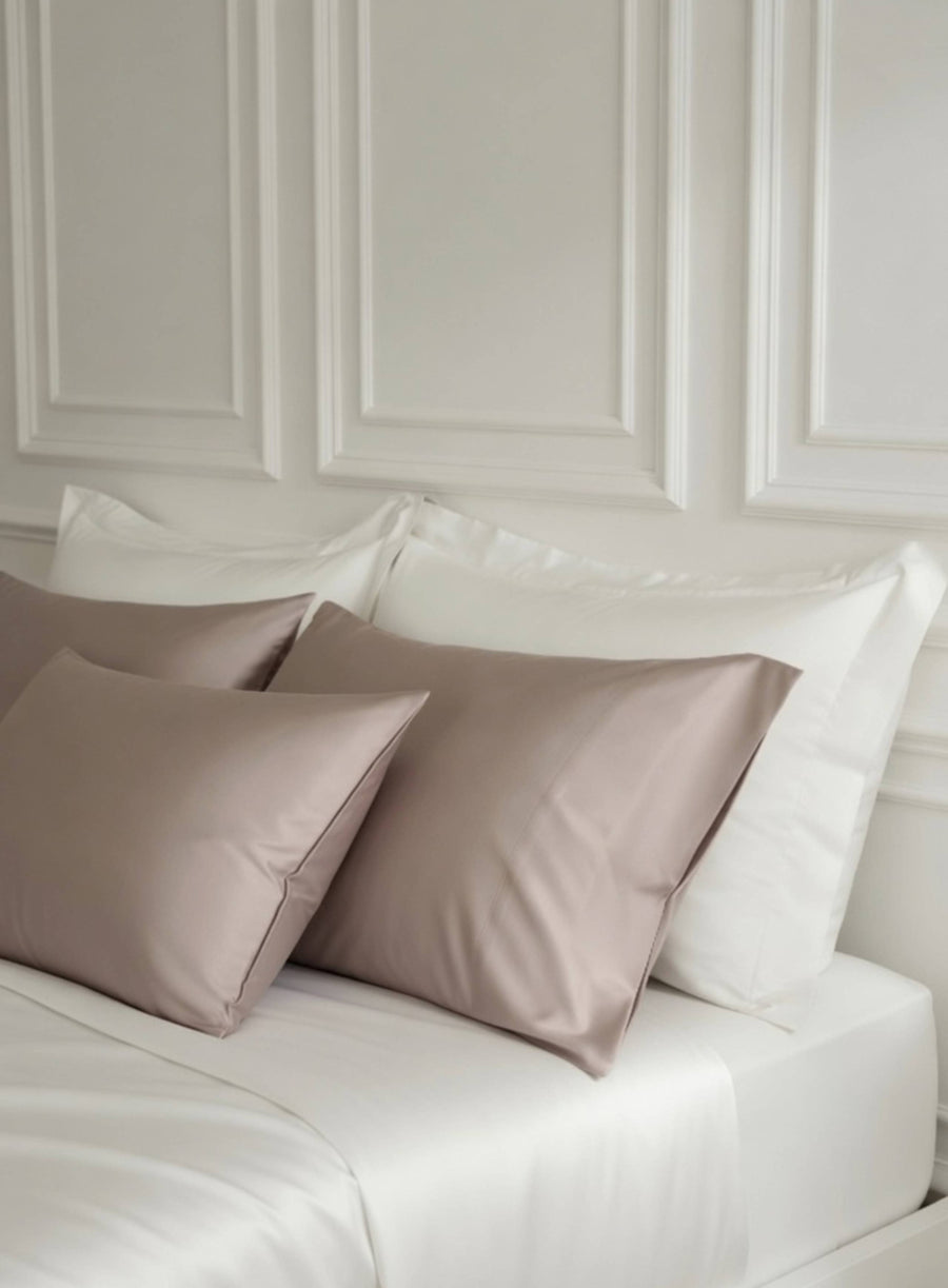 Dusty Rose pillowcases from House of march in  GOTS certified organic cotton
