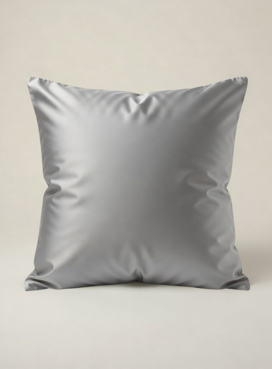 product photo of a silvery grey pebble organic House of March Euro Pillowcase