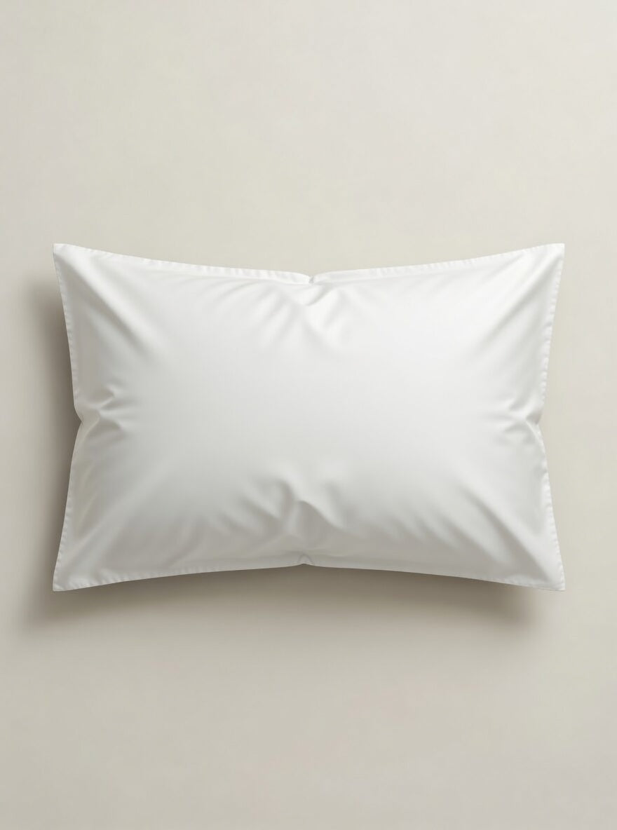 White lodge pillow on a beige background