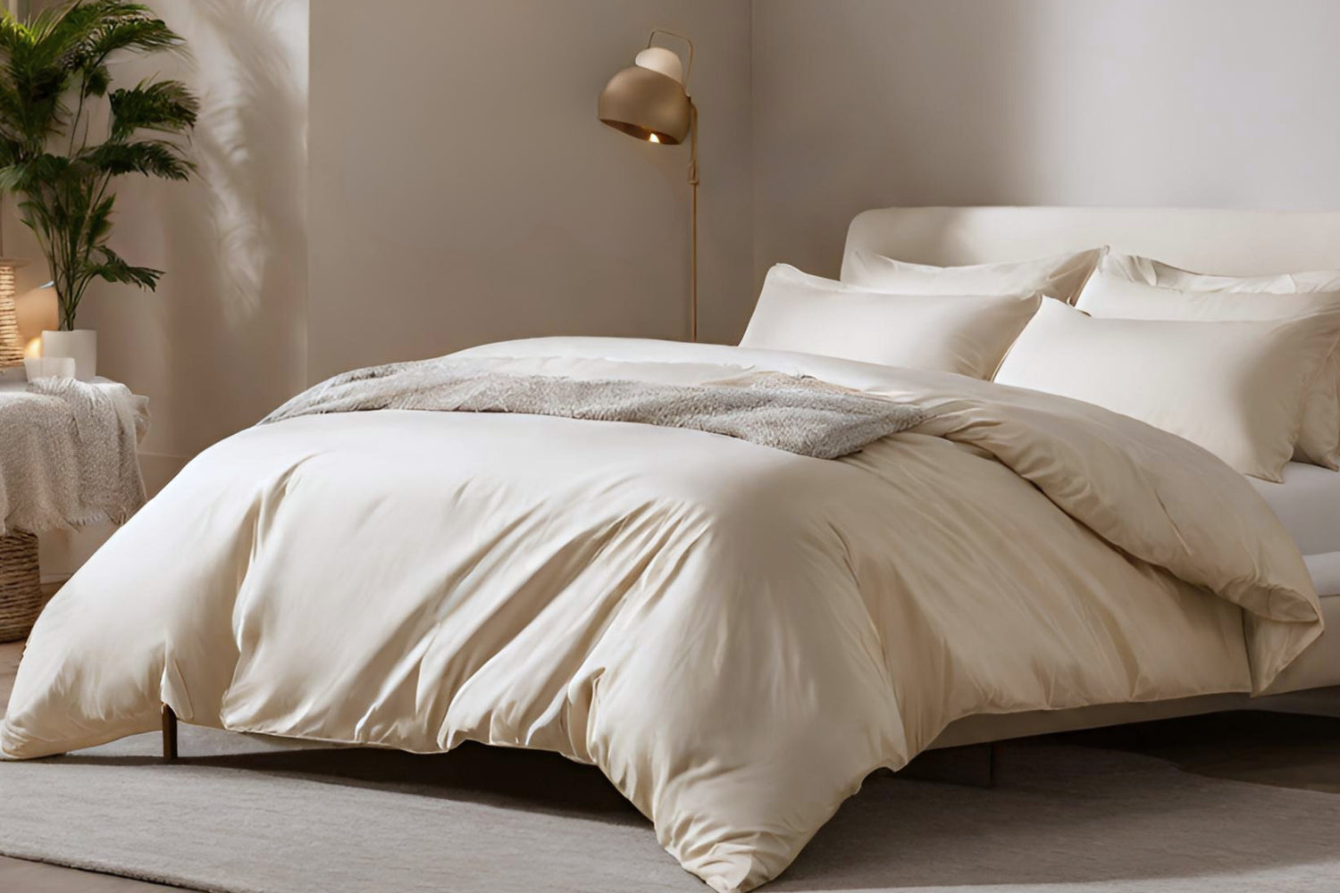 Clotted Cream - Percale Duvet Cover | 100% Organic Certified Cotton