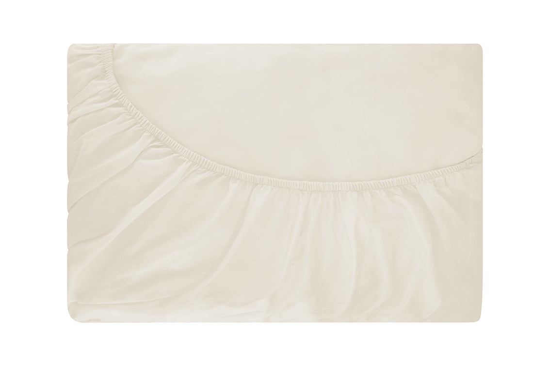 Clotted Cream - Percale Fitted Sheet | 100% Organic Certified Cotton