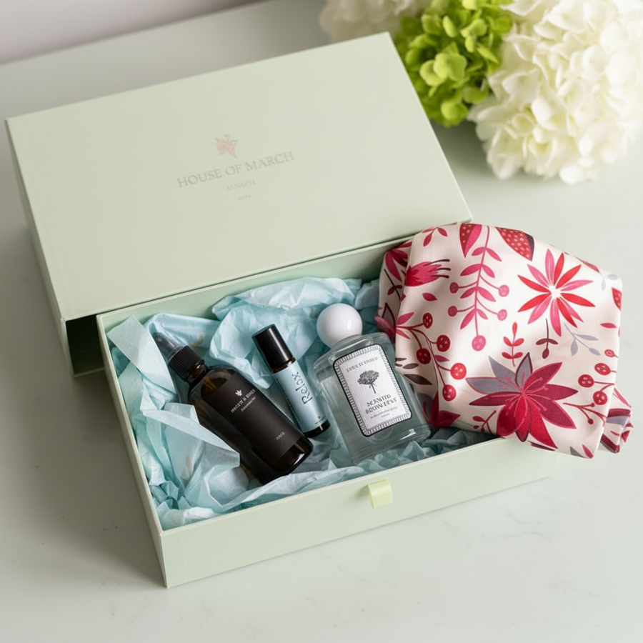 House of March Luxury Sleep Gift Box Set - Red Flower