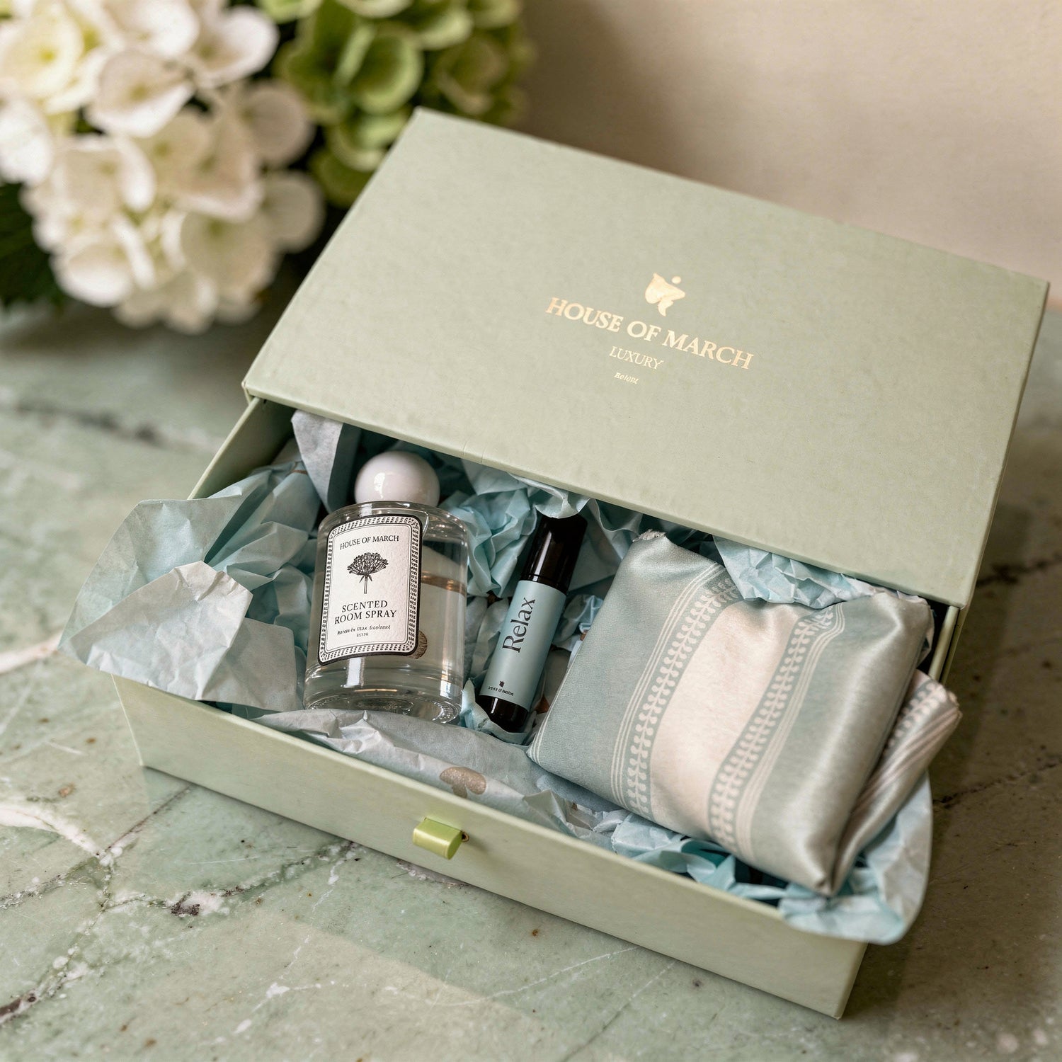 House of March Luxury Sleep Gift Box Set - Blue Stripe (30% Off)