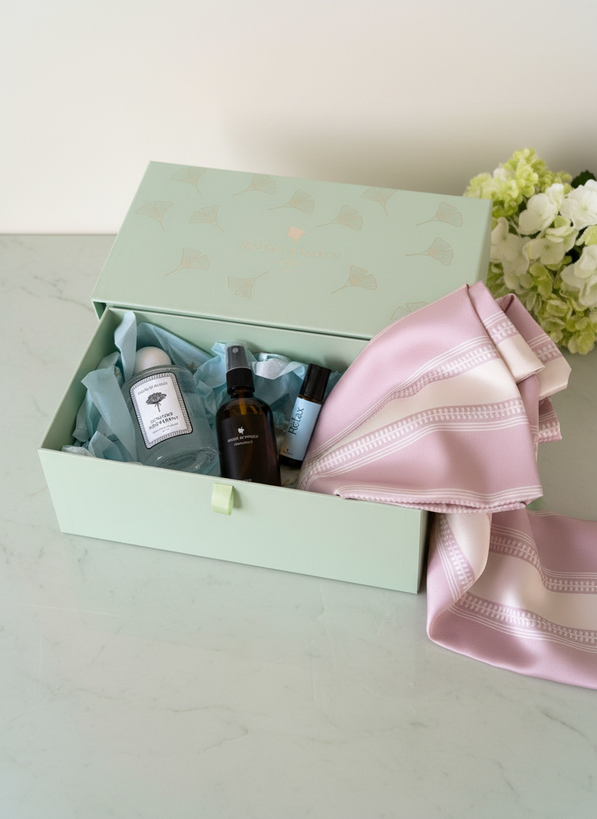 House of March Luxury Sleep Gift Box Set - Pink Stripe