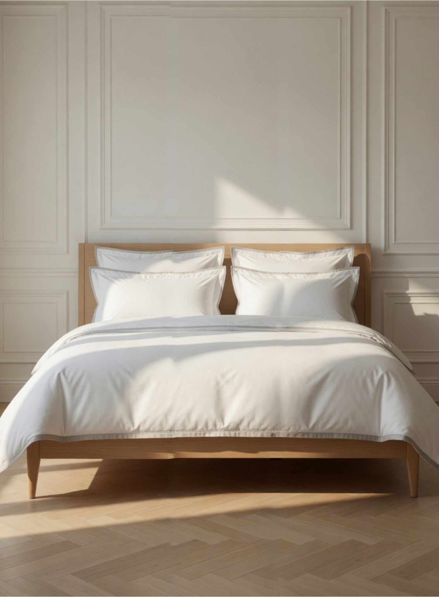 White organic duvet cover with 1.5cm pebble edge