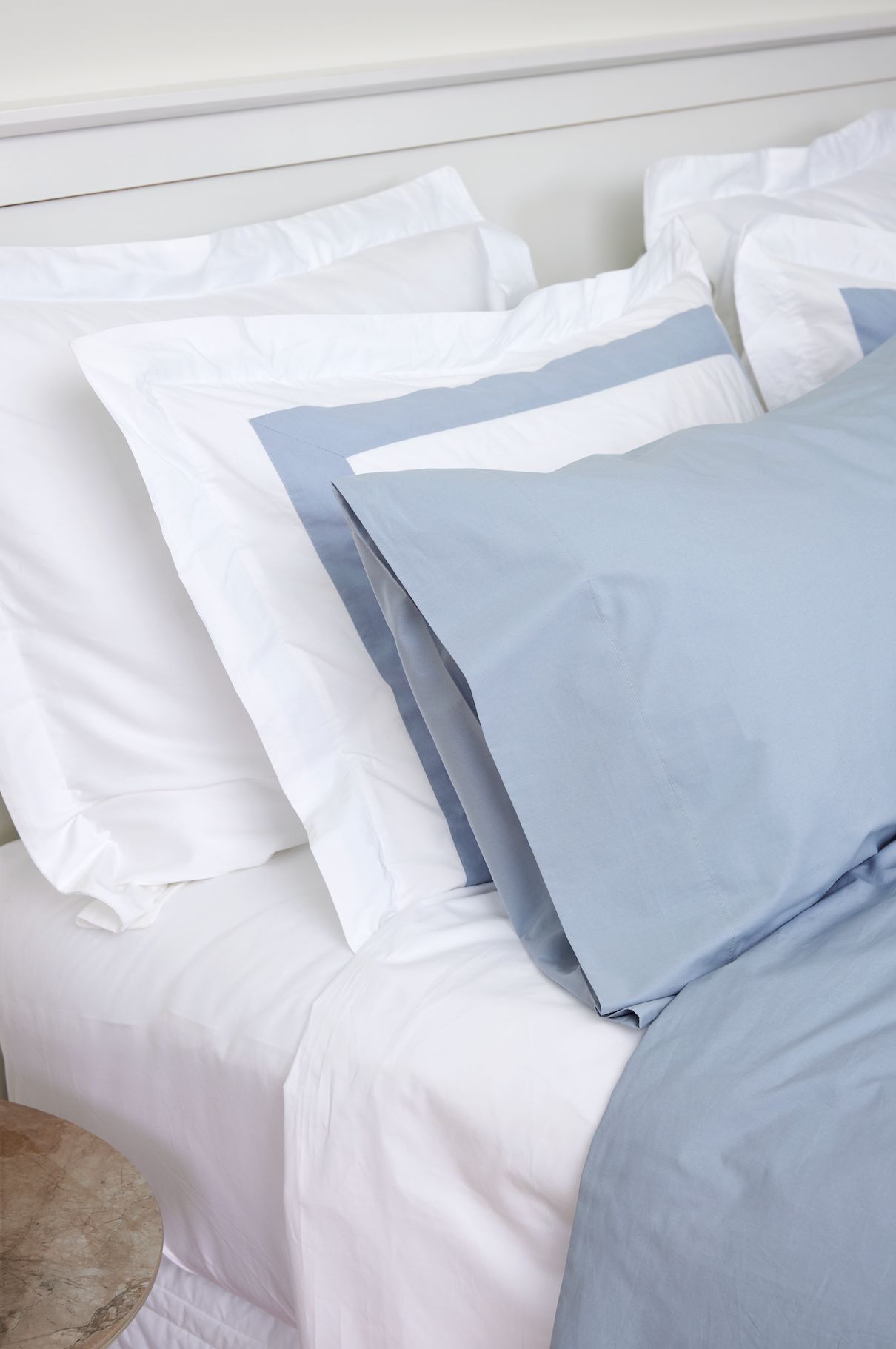 Hemmed Pillowcase Pair - Powder Blue