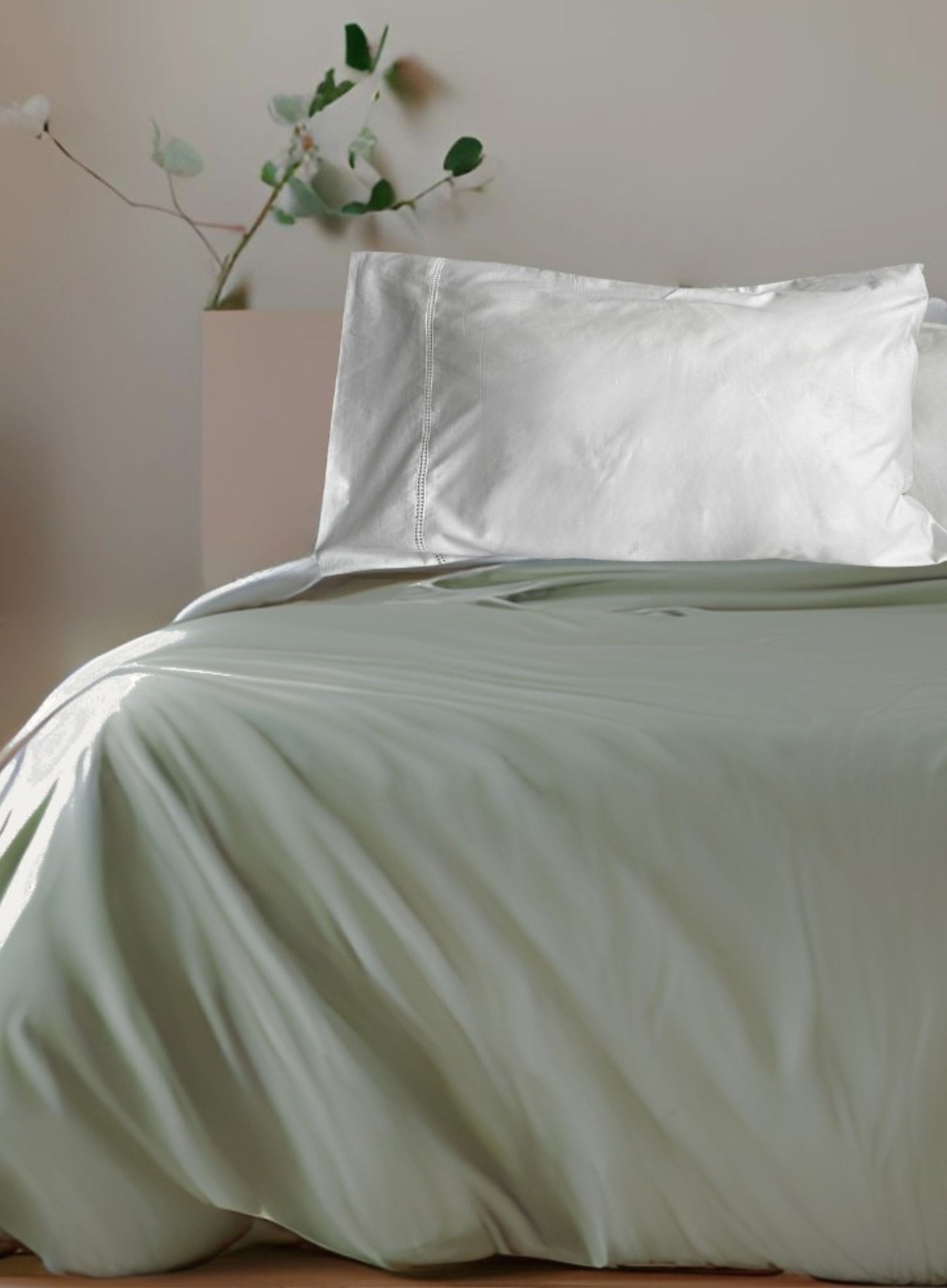 White eyelet organic pillowcases by House of March