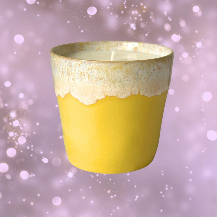 Christmas Coffee Cup Candle - Canary