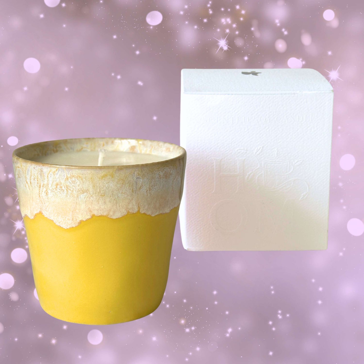 yellow coffee cup candle by house of march