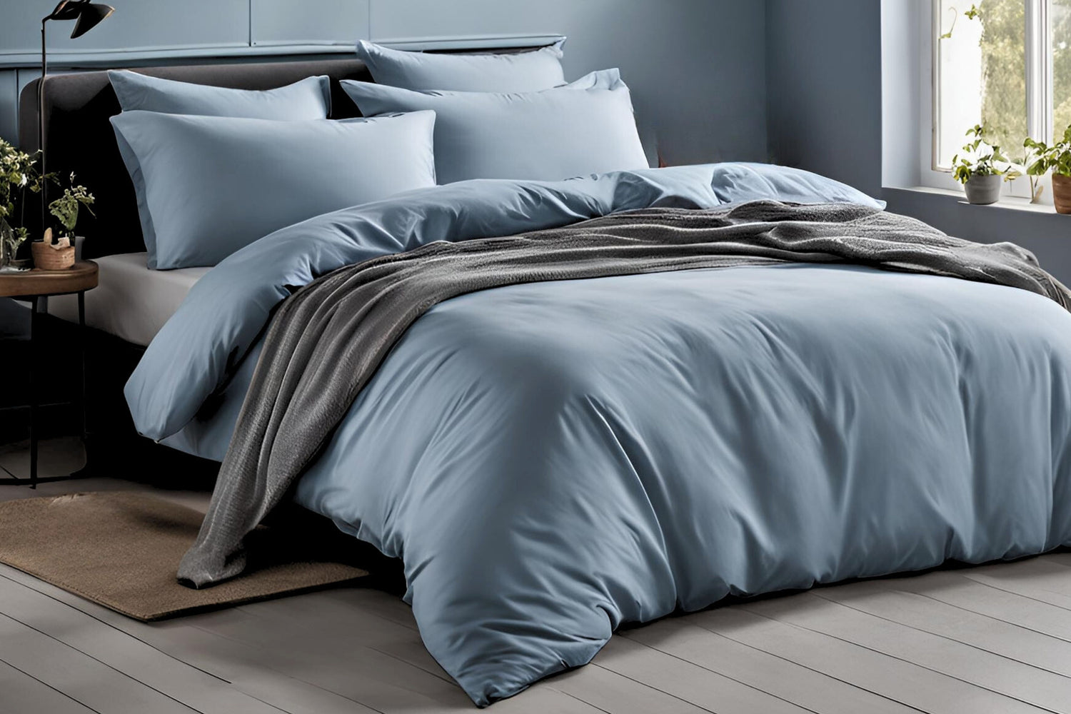 Powder Blue Duvet Cover + Pillowcases | 100% Organic Certified Cotton (Sale!)