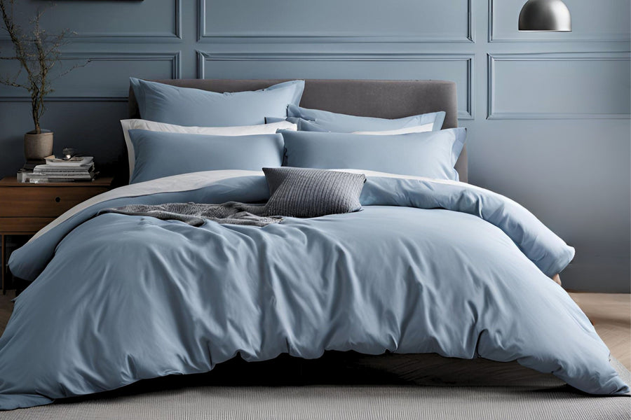 Powder Blue Duvet Cover + Pillowcases | 100% Organic Certified Cotton (Sale!)