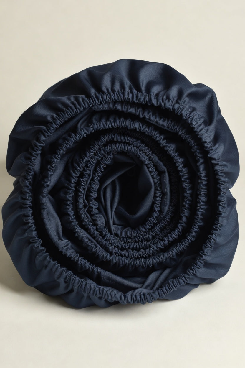 Navy Blue Fitted Sheet | Organic Cotton
