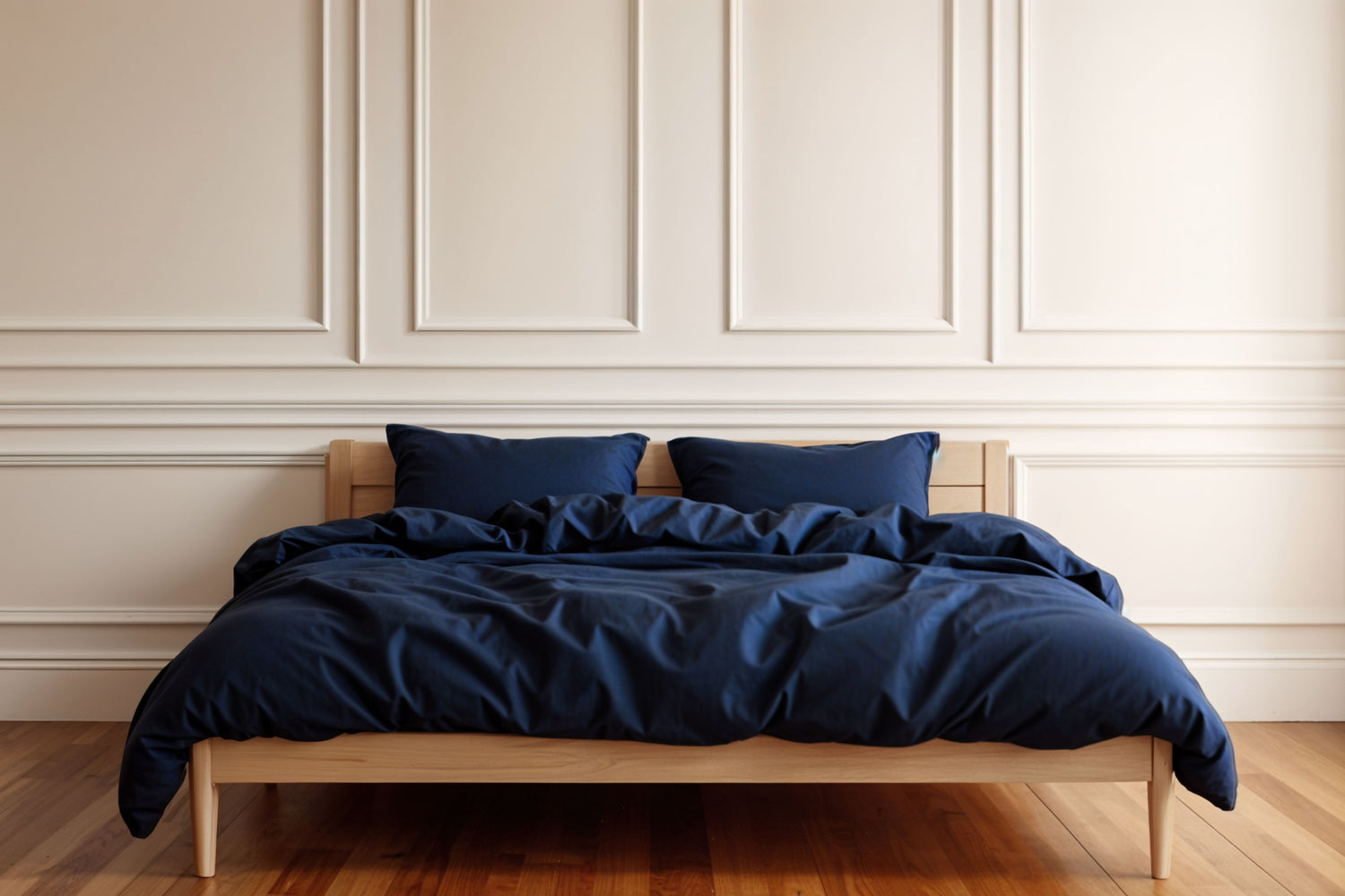 Navy Blue Duvet Cover + Pillowcases | 100% Organic Certified Cotton