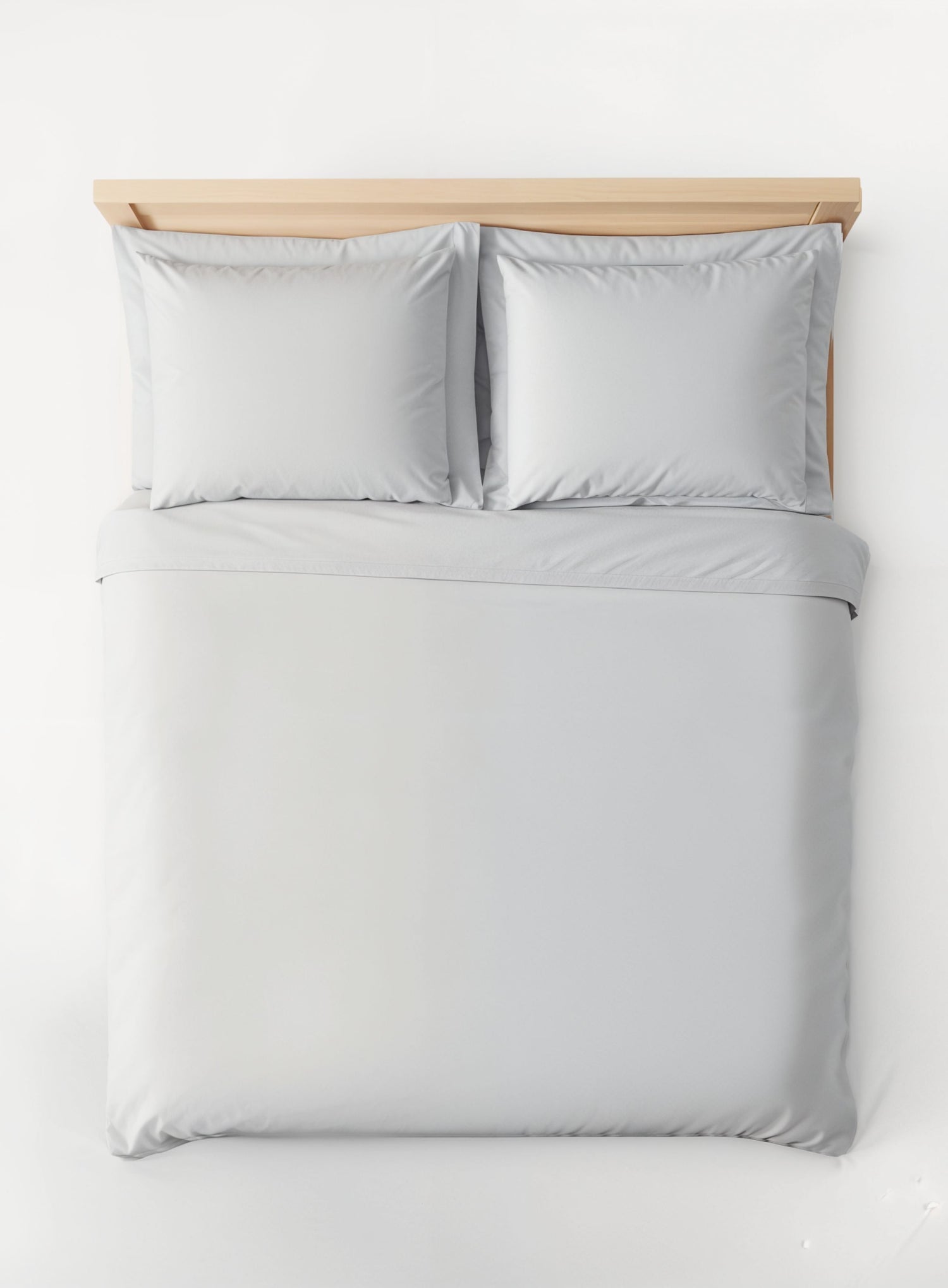Pillowcase Pair Oxford Border - Pebble | 100% Organic Certified Cotton