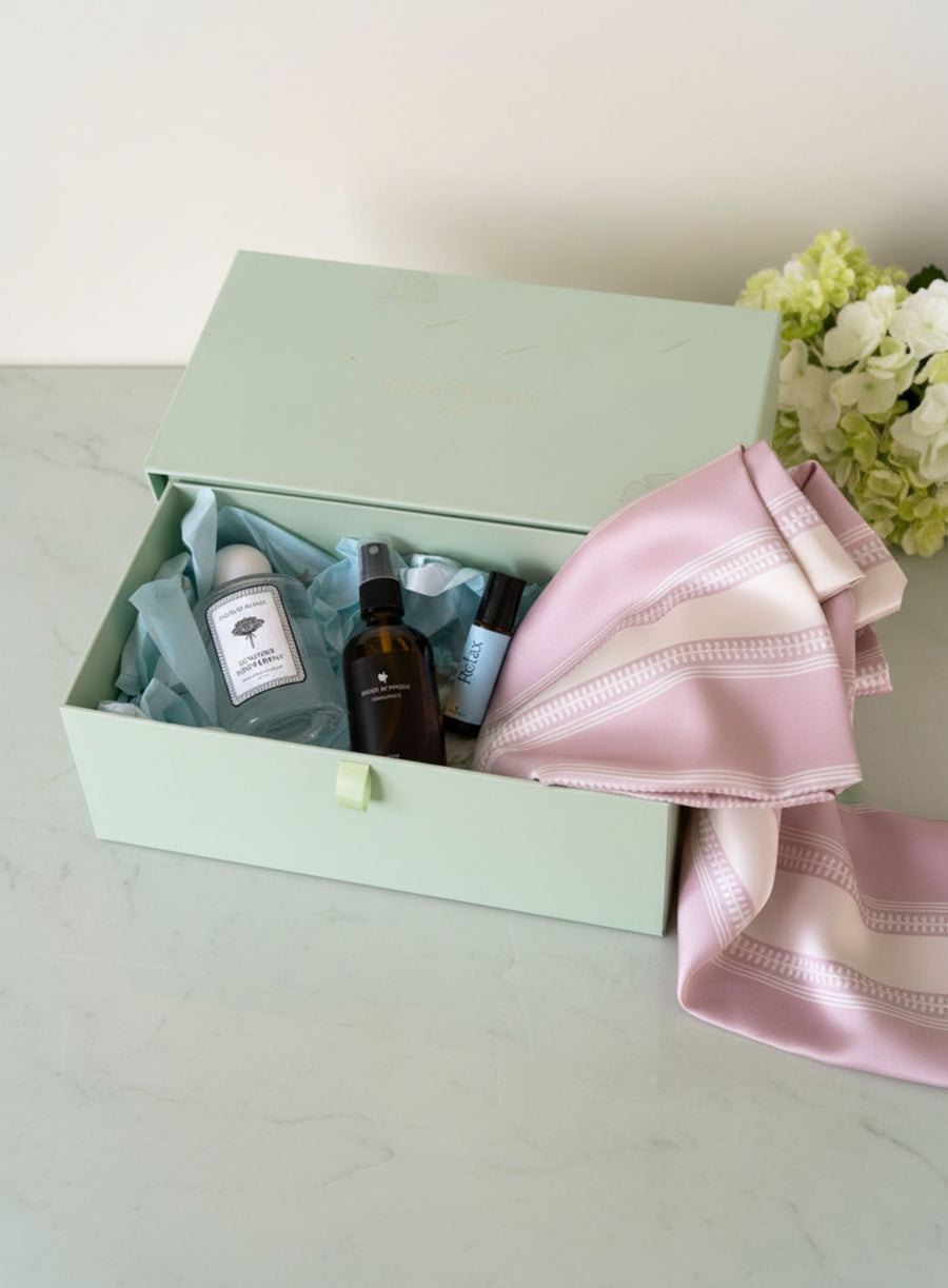 House of March Luxury Sleep Gift Box Set - Pink Stripe (30% off)