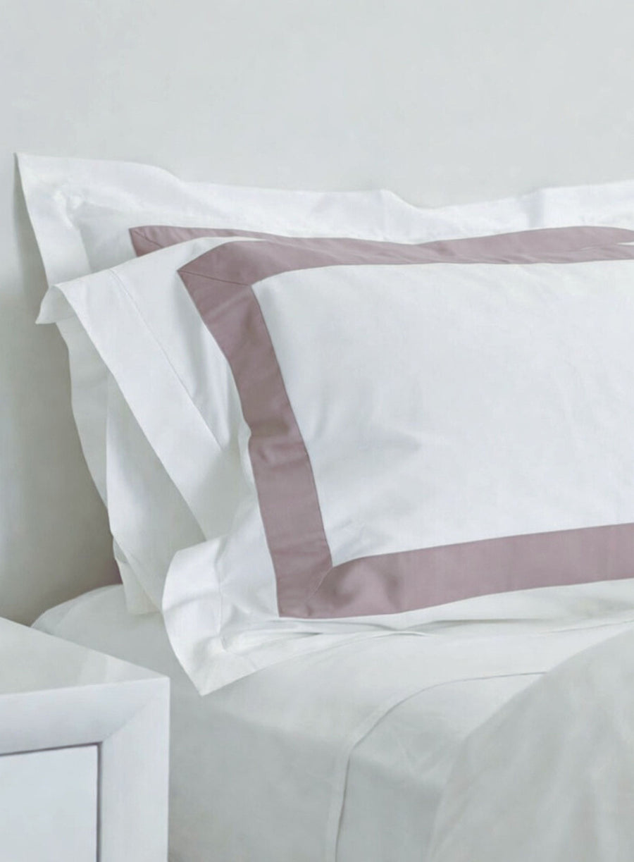 New! Banded Pillowcase Pair - Plum | 100% Organic Certified Cotton
