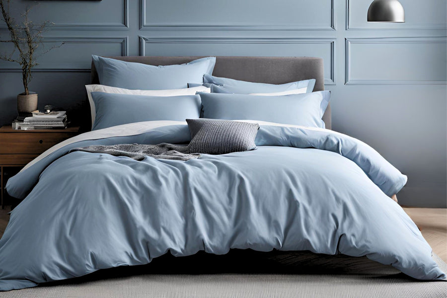 Powder Blue Duvet Cover + Pillowcases | 100% Organic Certified Cotton (Sale!)