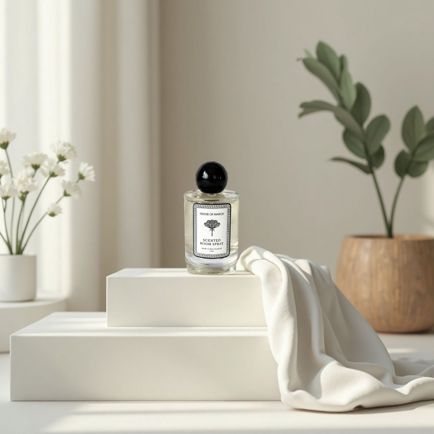 White Cotton Pillowcase Pair & Room Spray Set
