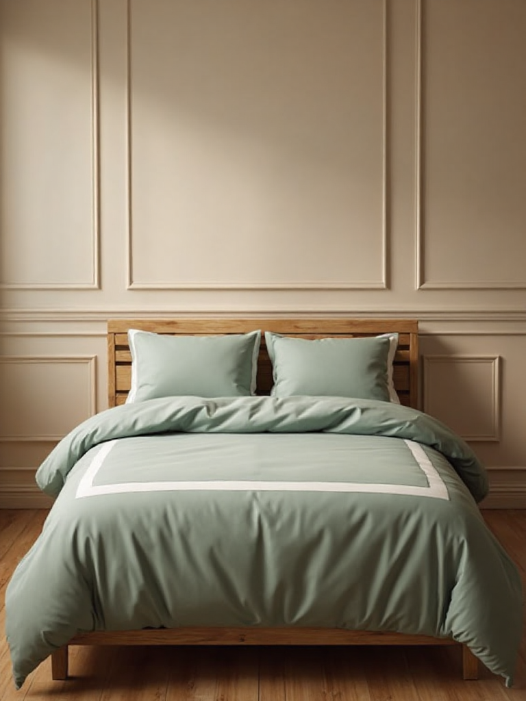 sage luxury organic duvet cover and pillowcases by House of March