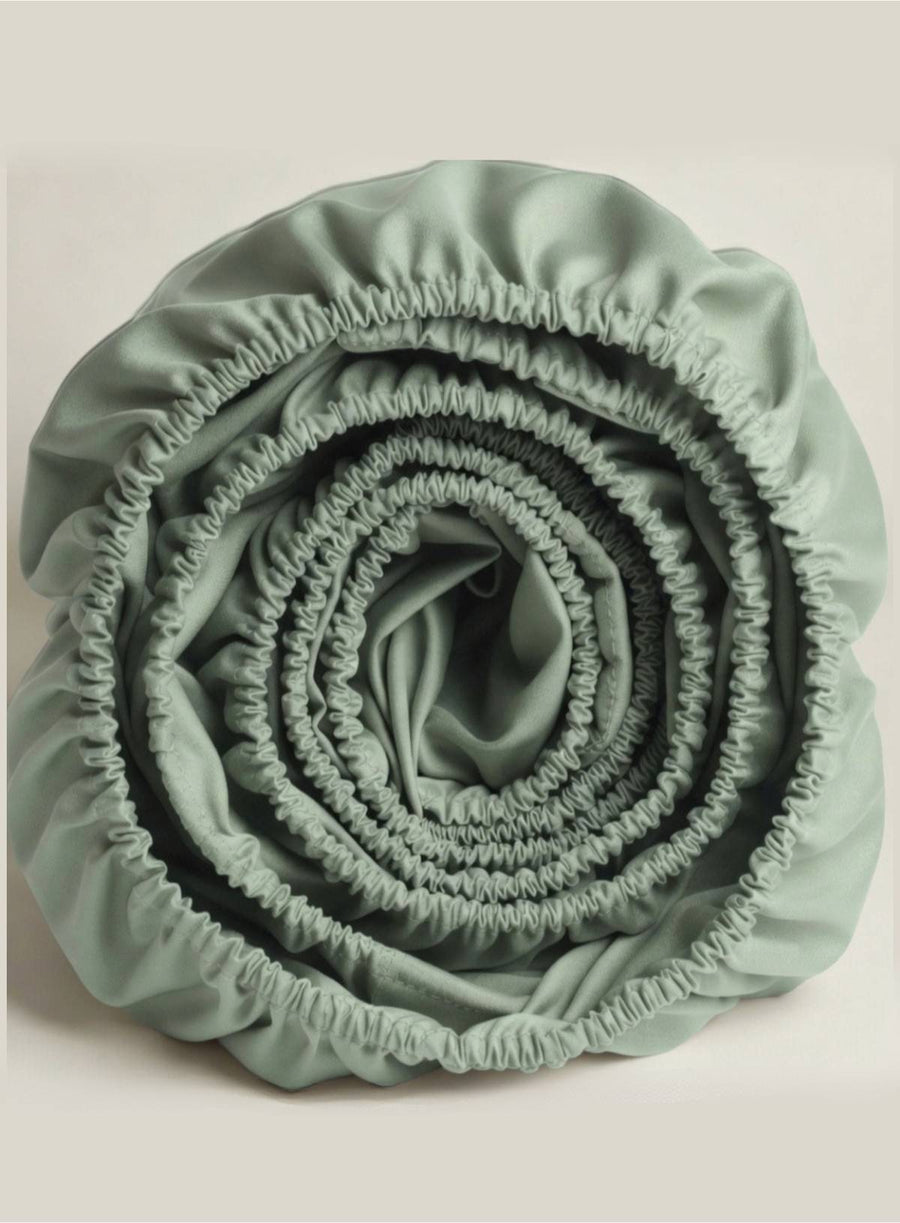 rolled sage fitted pillowcase
