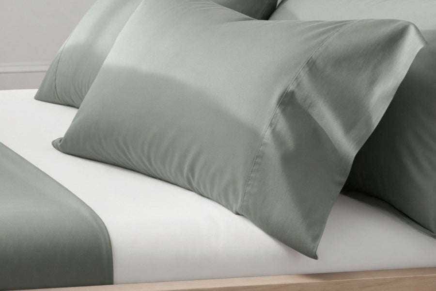 Sage - Hemmed Pillowcase Pair | Organic Cotton
