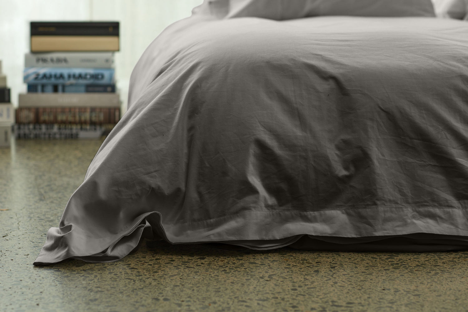 Stone Percale Duvet Cover + Pillowcases | 100% Organic Certified Cotton