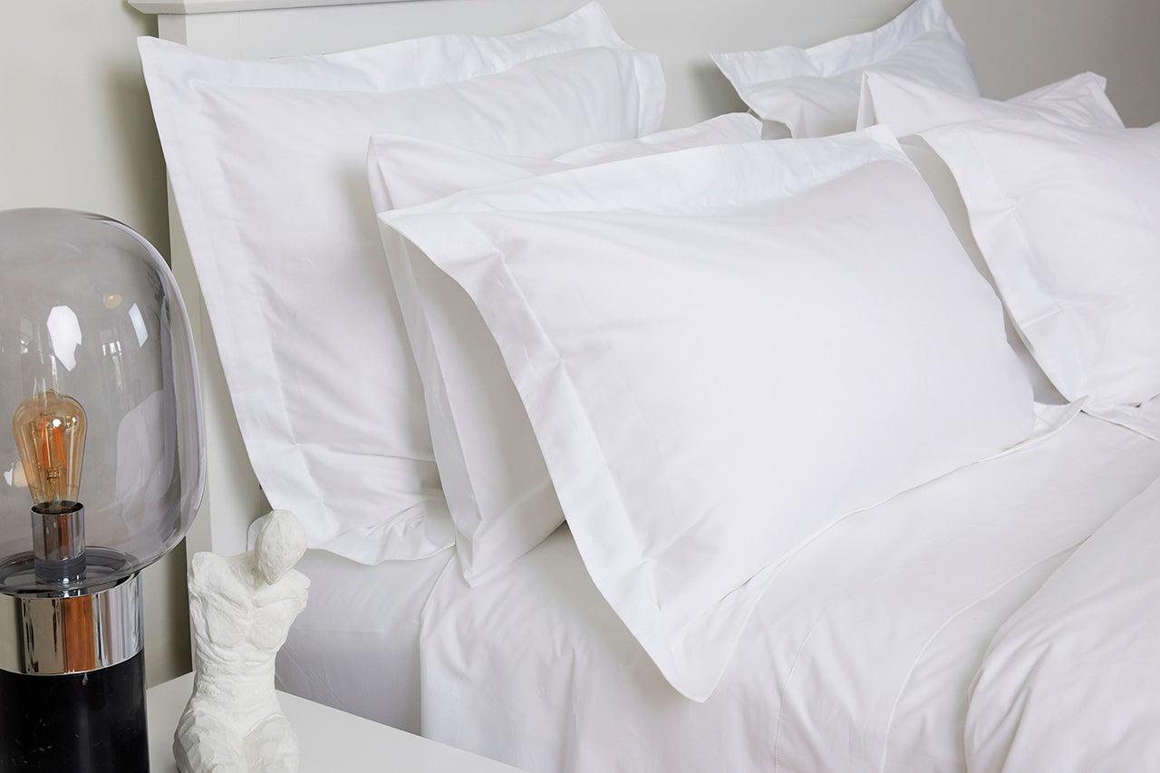 Pillowcase Pair - Signature Range - Oxford Border - White | 100% Organic Certified Cotton
