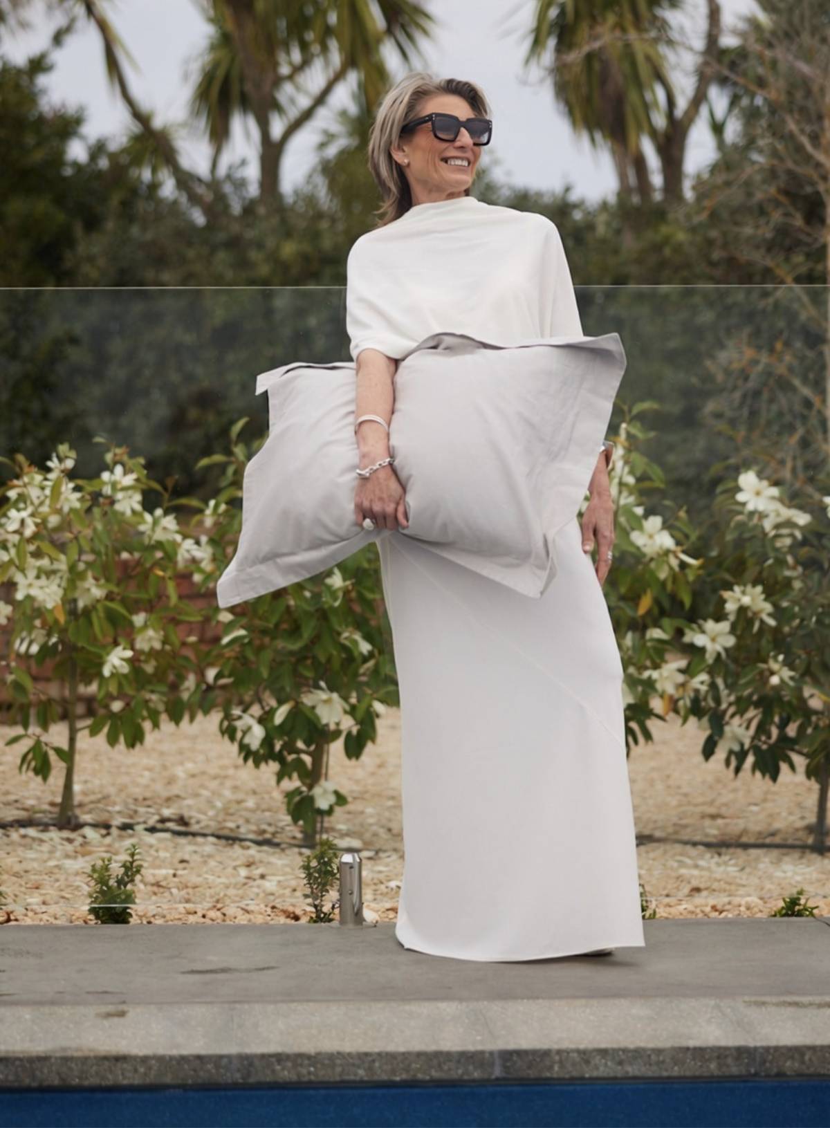 Pillowcase Pair Oxford Border - Pebble | Organic Cotton