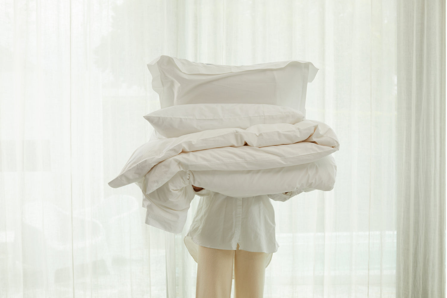 Hemmed Pillowcase Pair – White Percale